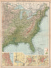 USA EAST. Relief. Inset Chicago Niagara Falls Saint Louis Philadelphia 1912 map