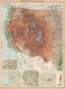 ROCKY MOUNTAINS. USA West. Yosemite San Francisco Yellowstone 1912 old map