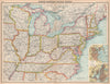 USA NORTH-EAST. United States. Inset Boston & New York. BARTHOLOMEW 1912 map