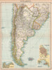 S AMERICA. Argentina Chile Uruguay Paraguay. Buenos Aires; Valparaiso 1912 map
