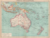 AUSTRALASIA COMMERCIAL. Steamer routes Telegraph cables Railways 1912 old map