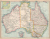 AUSTRALIA. Shows states, goldfields & telegraph cables. Perth/Fremantle 1912 map