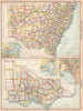 NEW SOUTH WALES & VICTORIA. Counties. Melbourne & Sydney. Australia 1912 map