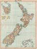 NEW ZEALAND.Showing counties.Inset Tasmania & Fiji Islands.BARTHOLOMEW 1912 map