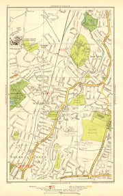 SOUTHGATE. Winchmore Hill Grange Park Palmers Green Bush Hill 1937 old map