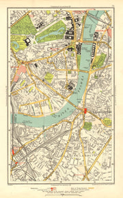 LONDON. Lambeth Westminster Victoria Oval Waterloo Charing Cross 1937 old map