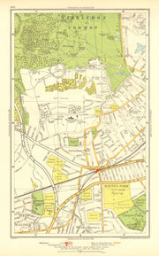 WIMBLEDON. Raynes Park Cottenham Park New Malden Shannon Corner 1937 old map