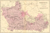 BERKSHIRE. Antique county map by GW BACON 1884 old plan chart