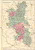 BUCKINGHAMSHIRE. Antique county map by GW BACON 1884 old chart