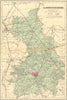 CAMBRIDGESHIRE. Antique county map by GW BACON 1884 old plan chart