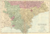 DEVON (SOUTH & EAST). Antique county map by GW BACON 1884 old