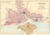HAMPSHIRE (South). Antique county map by GW BACON 1884 old chart