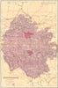 HEREFORDSHIRE. Antique county map by GW BACON 1884 old plan chart