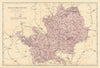 HERTFORDSHIRE. Antique county map by GW BACON 1884 old plan chart
