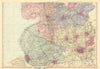 LANCASHIRE (South sheet). Antique county map by GW BACON 1884 old