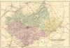 LEICESTERSHIRE & RUTLANDSHIRE. Antique county map by GW BACON 1884 old