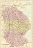LINCOLNSHIRE. Antique county map by GW BACON 1884 old plan chart