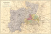 MIDDLESEX. Antique county map by GW BACON 1884 old plan chart