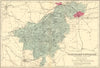 NORTHAMPTONSHIRE (North). Antique county map by GW BACON 1884 old
