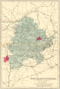 NORTHAMPTONSHIRE (South). Antique county map by GW BACON 1884 old
