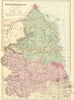 NORTHUMBERLAND. Antique county map by GW BACON 1884 old plan chart
