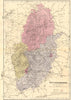 NOTTINGHAMSHIRE. Antique county map by GW BACON 1884 old chart