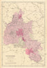 OXFORDSHIRE. Antique county map by GW BACON 1884 old plan chart