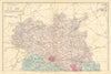 SHROPSHIRE (North). Antique county map by GW BACON 1884 old chart