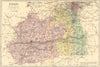 SURREY. Antique county map by GW BACON 1884 old vintage plan chart