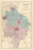 WARWICKSHIRE. Antique county map by GW BACON 1884 old plan chart