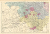 YORKSHIRE (South West). Sheffield Leeds Bradford. County map. GW BACON 1884