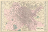 BIRMINGHAM. Aston Edgbaston Ladywell Bordesley. Town plan. GW BACON 1884 map