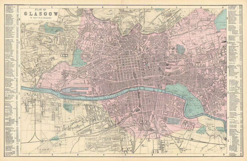 GLASGOW. inc Dennistoun Calton Townhead. Town plan. GW BACON 1884 old map