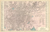 SHEFFIELD. Antique town plan by GW BACON. Yorkshire 1884 old map chart