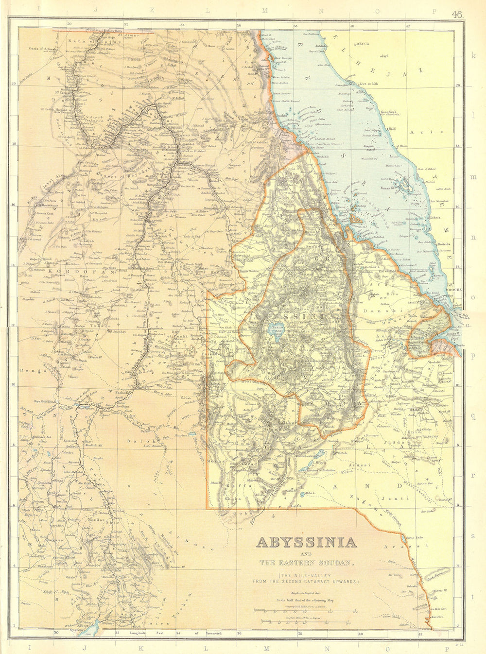ABYSSINIA/EASTERN SUDAN. Ethiopia Eritrea Adali Djibouti Nile.BLACKIE 1893 map
