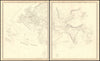 WORLD KNOWN TO ANCIENTS. Herodotus Ptolemy Pliny Hanno. On 2 sheets 1848 map
