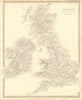 BRITISH ISLES. United Kingdom & Ireland. Counties towns rivers. SDUK 1848 map