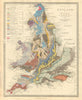 ENGLAND & WALES. Geological Map.Original hand colour.Depositary rocks.SDUK 1848