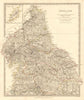 ENGLAND NORTH.Yorkshire Cumbs Lancs Durham Northumbs;Isle of Man.SDUK 1848 map