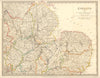 ENGLAND EAST. Norfolk Suffolk Cambs Lincs Leics Derbys Notts. SDUK 1848 map