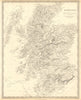 SCOTLAND. General map showing castles & kirks. SDUK 1848 old antique chart