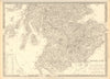 SCOTLAND SOUTH. Shows castles & kirks. Inset former county names.SDUK 1848 map