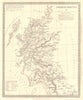 ANCIENT BRITAIN.Caledonia-Scotland.Roman road town names.Ptolemy.SDUK 1848 map