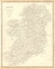 IRELAND. Showing roads and railways. SDUK 1848 old antique map plan chart