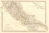 ITALY SOUTH.Naples Stato Pontifico Toscana.Original  hand colour.SDUK 1848 map