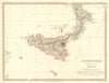 ANCIENT ITALY SOUTH.Sicily Brutii Melita (Malta).Original colour.SDUK 1848 map
