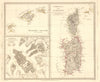 MEDITERRANEAN.Corsica Sardinia;Balearics Baleares;Valletta,Malta.SDUK 1848 map