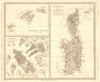 MEDITERRANEAN.Corsica Sardinia;Balearics Baleares;Valletta,Malta.SDUK 1848 map
