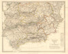SPAIN SOUTH.Sevilla Granada Cordoba Jaen Murcia Valencia Toledo.SDUK 1848 map
