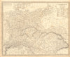 GERMANY. General Map. Hungary. Population table. SDUK 1848 old antique